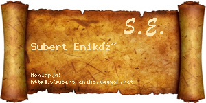 Subert Enikő névjegykártya